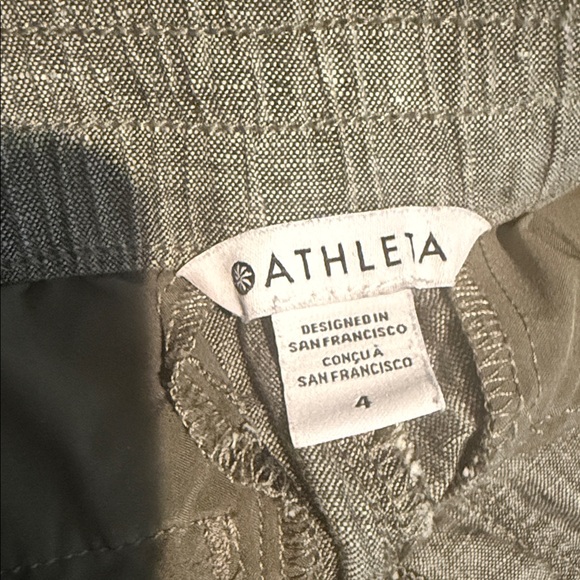 Athleta Ladies Green linen tapered Pants Sz 4 - Picture 3 of 4